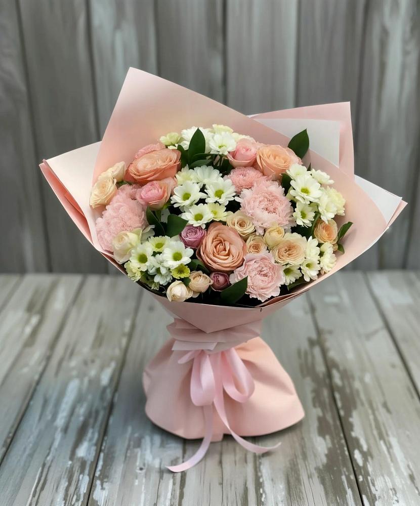 Букет цветов из: Гвоздики, Розы и Хризантемы в Ассоколае