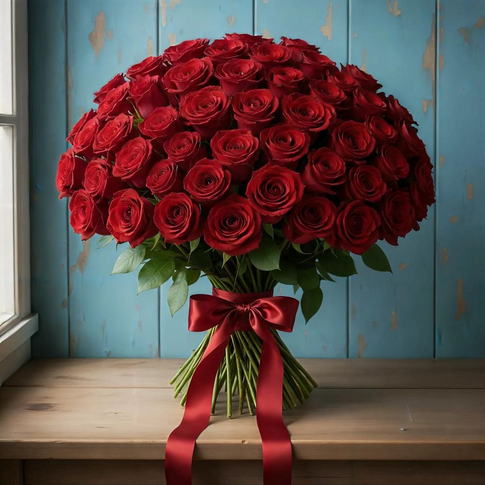 Букет Красные розы Блэк Меджик в Ассоколае