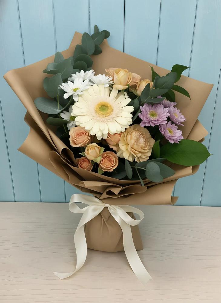 Букет цветов из: Герберы и Хризантемы в Ассоколае