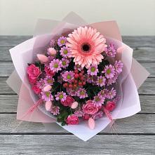 Букет цветов из:  Розы, Герберы и Хризантемы в Ассоколае