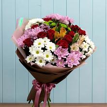 Букет цветов из:  Розы, Хризантемы и Альстромерии в Ассоколае
